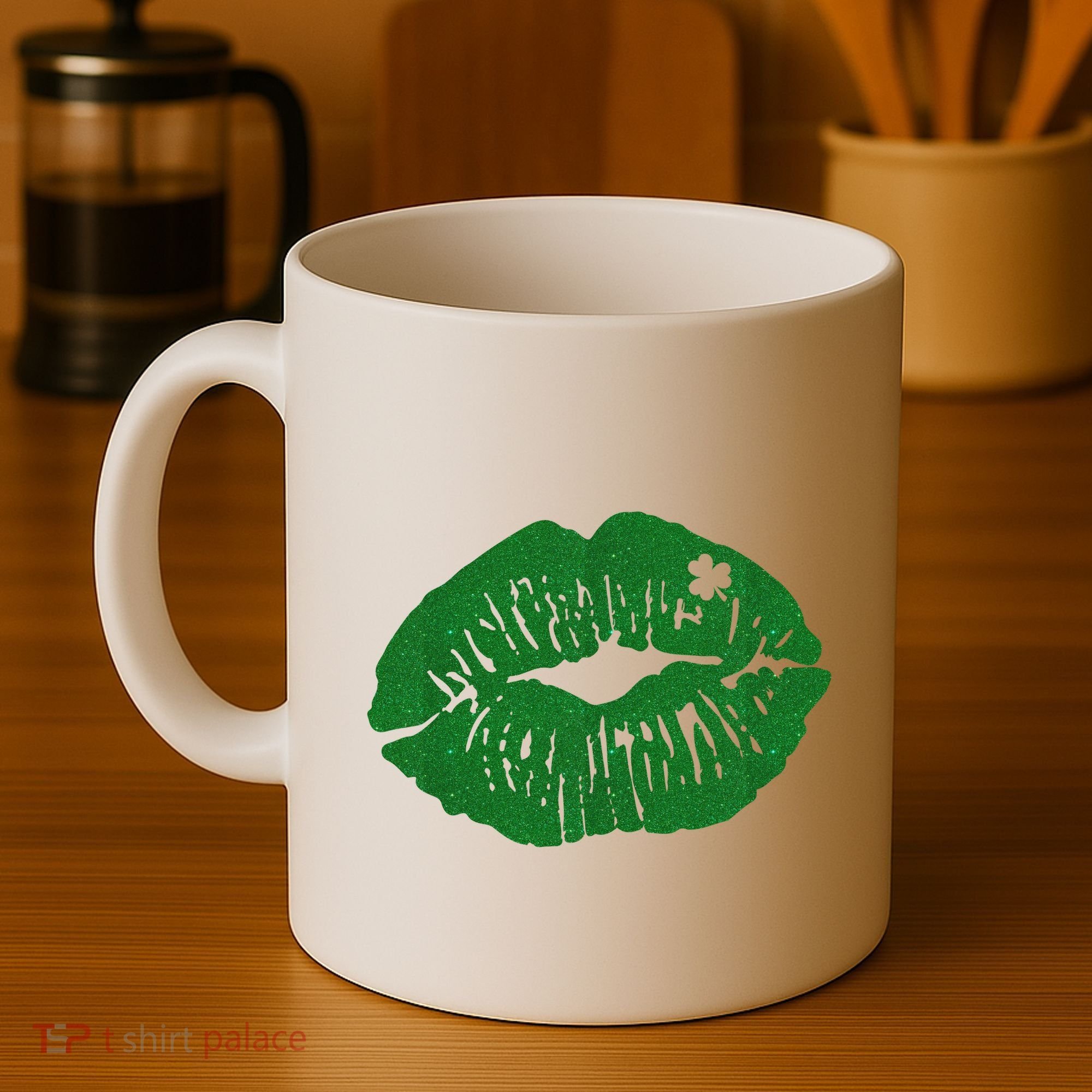 Shamrock Lip St Patricks Day Coffee Mug