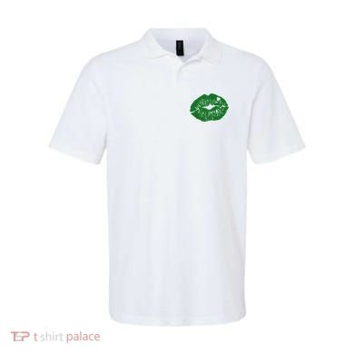 Shamrock Lip St Patricks Day Polo