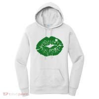 Shamrock Lip St Patricks Day Women's Hoodie thumb 0