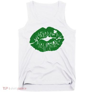 Shamrock Lip St Patricks Day Tank Top