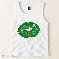 Shamrock Lip St Patricks Day Tank Top thumb 2
