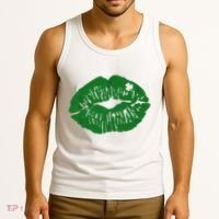 Shamrock Lip St Patricks Day Tank Top thumb 3