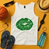 Shamrock Lip St Patricks Day Tank Top thumb 4