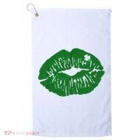 Shamrock Lip St Patricks Day Golf Towel thumb 0