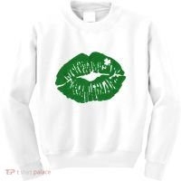 Shamrock Lip St Patricks Day Kids Sweatshirt thumb 0