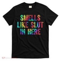 Smells Like Slut In Here Tie Dye Offensive Funny Adult Humor T-Shirt thumb 0