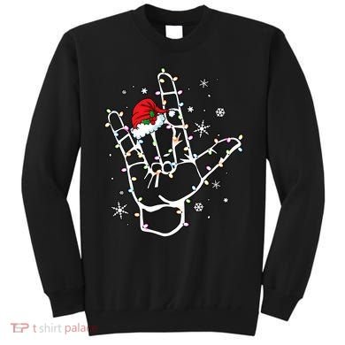 Sign Language Santa Hat Asl Lights Christmas Sweatshirt