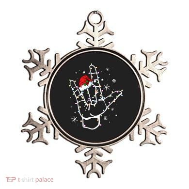 Sign Language Santa Hat Asl Lights Christmas Ornament