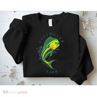 Saltwater Life Saltwater Mahi Mahi Jumping Fishing Sweatshirt thumb 2
