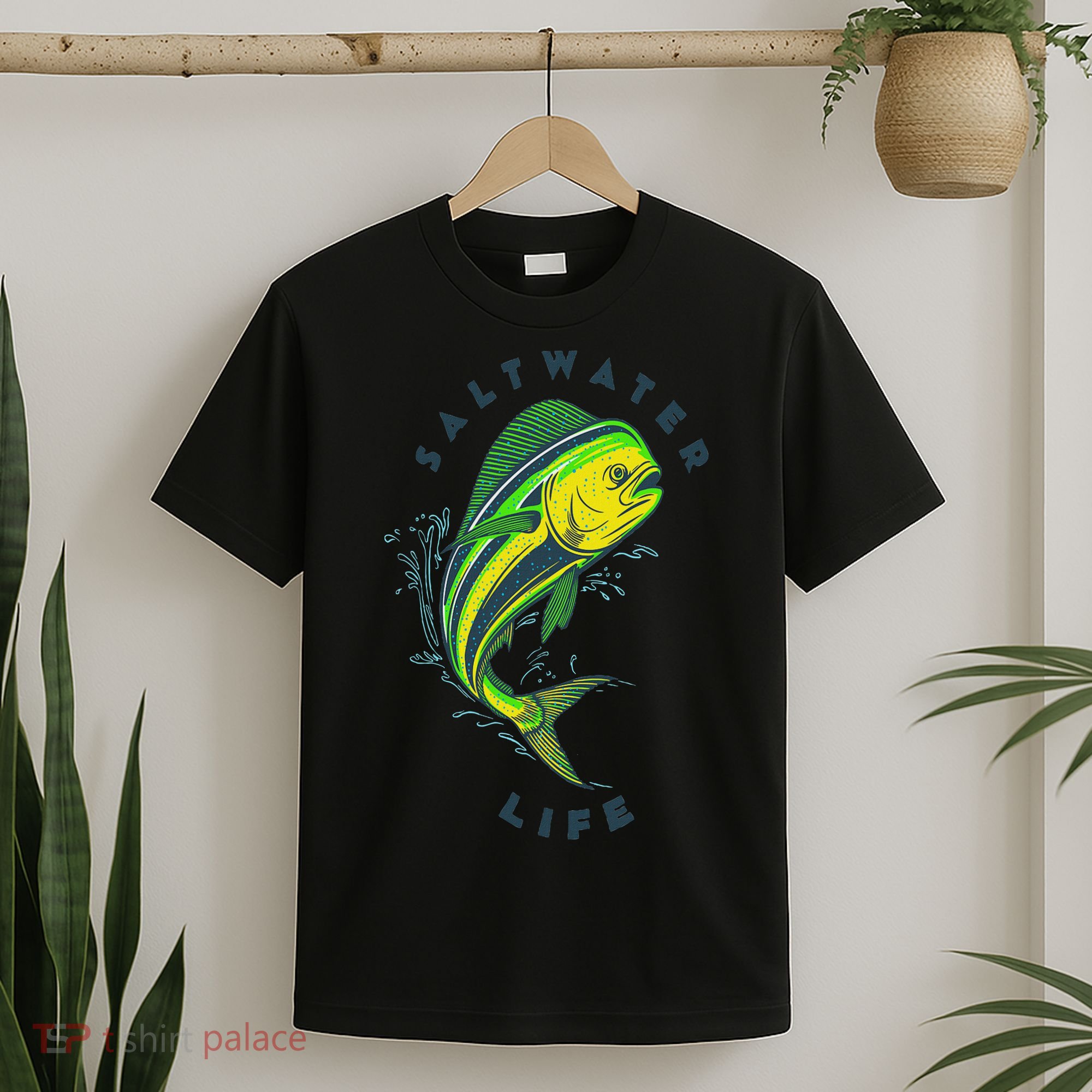 Saltwater Life Saltwater Mahi Mahi Jumping Fishing T-Shirt