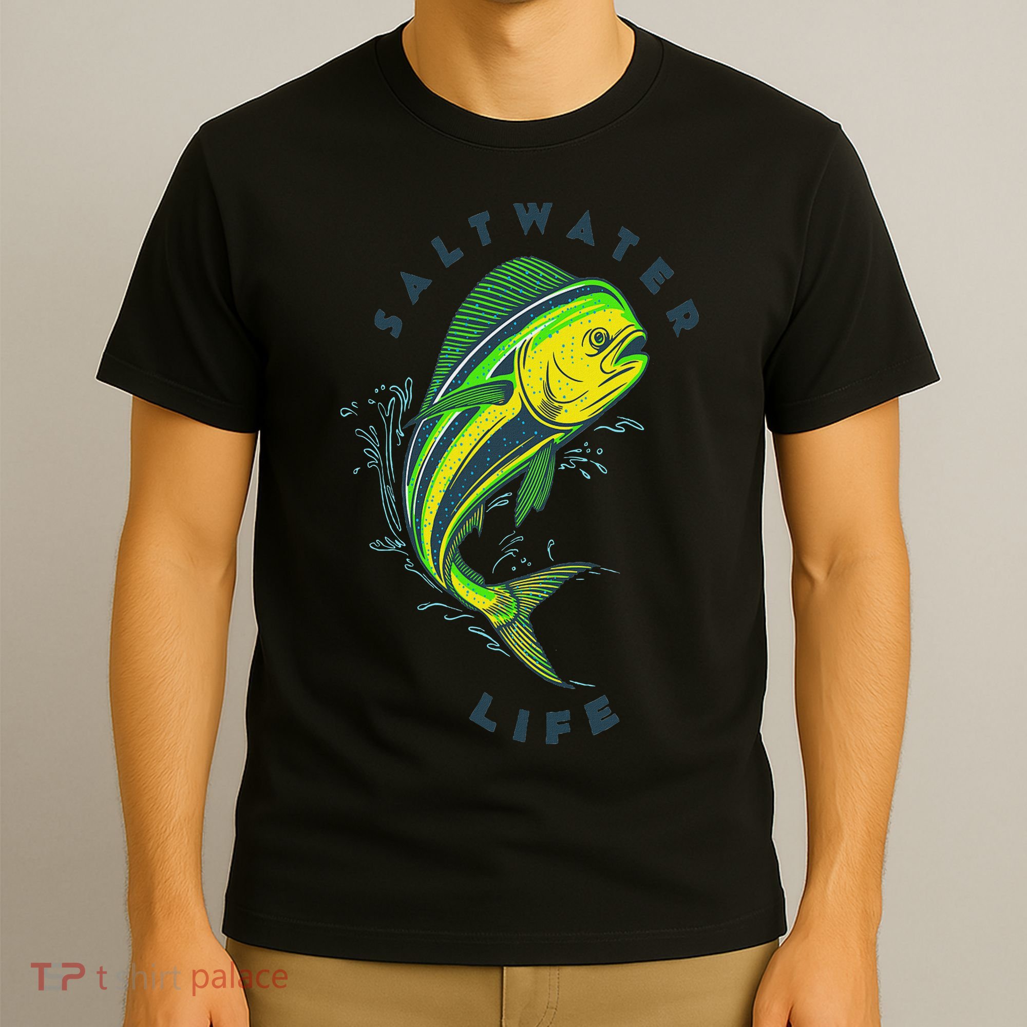 Saltwater Life Saltwater Mahi Mahi Jumping Fishing T-Shirt