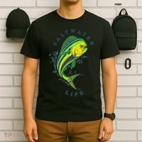 Saltwater Life Saltwater Mahi Mahi Jumping Fishing T-Shirt thumb 6
