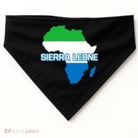 Sierra Leone Sierra Leonean Pride Flag Map Africa Print USA-Made Doggie Bandana thumb 0