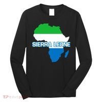 Sierra Leone Sierra Leonean Pride Flag Map Africa Print Long Sleeve Shirt thumb 0