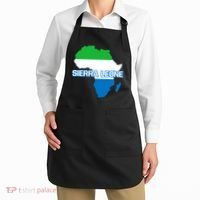 Sierra Leone Sierra Leonean Pride Flag Map Africa Print Apron thumb 2