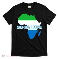 Sierra Leone Sierra Leonean Pride Flag Map Africa Print T-Shirt thumb 0