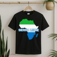 Sierra Leone Sierra Leonean Pride Flag Map Africa Print T-Shirt thumb 2