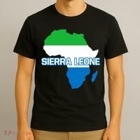 Sierra Leone Sierra Leonean Pride Flag Map Africa Print T-Shirt thumb 3