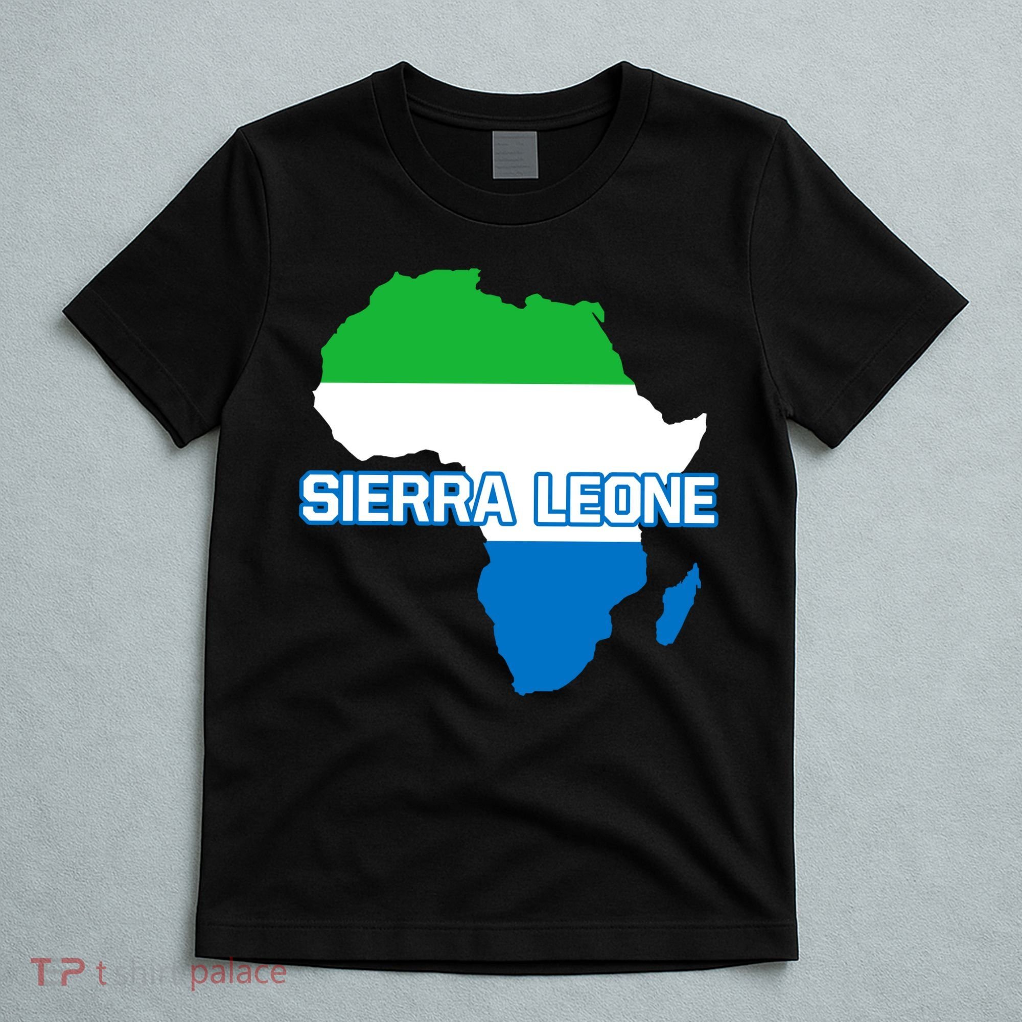 Sierra Leone Sierra Leonean Pride Flag Map Africa Print T-Shirt