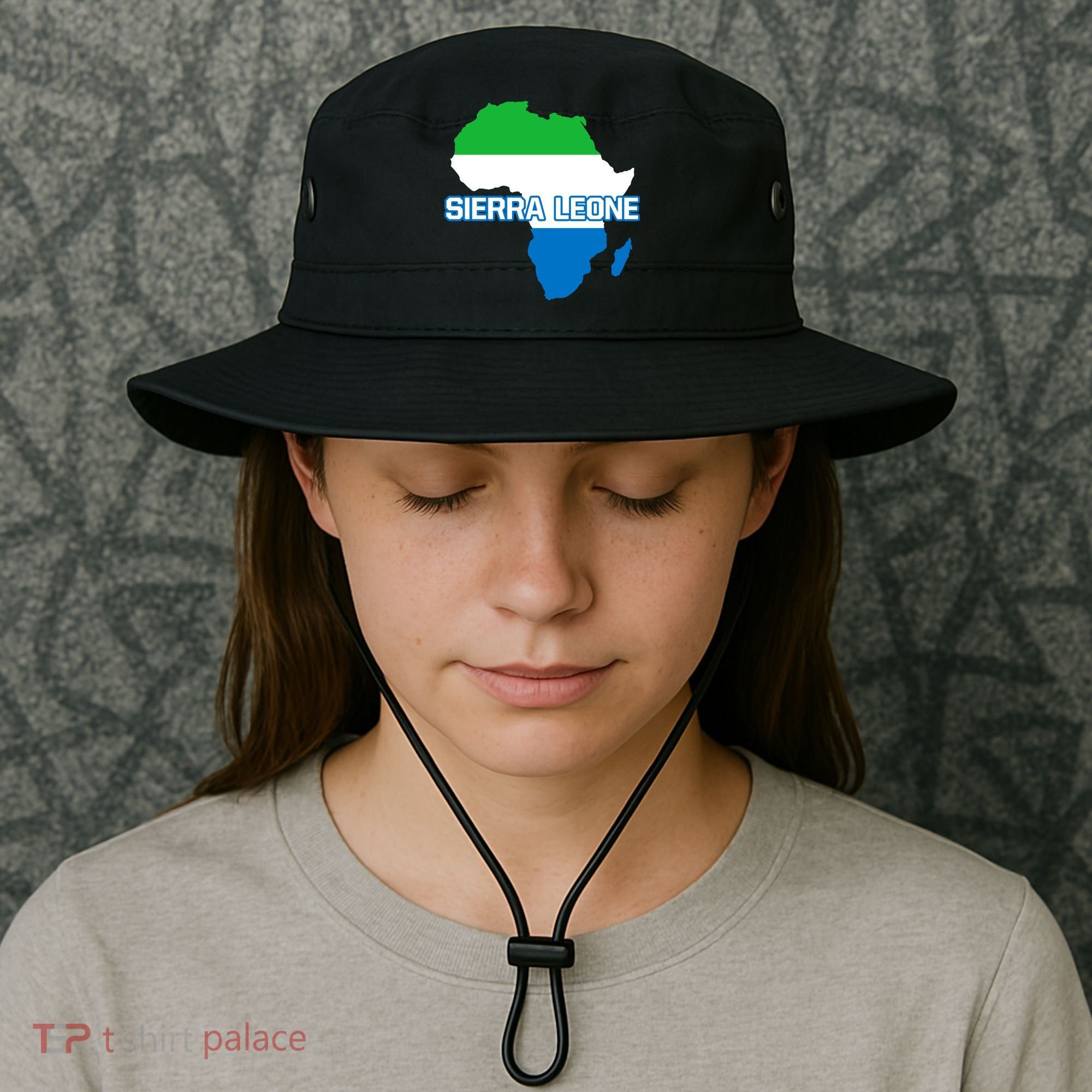 Sierra Leone Sierra Leonean Pride Flag Map Africa Print Bucket Hat