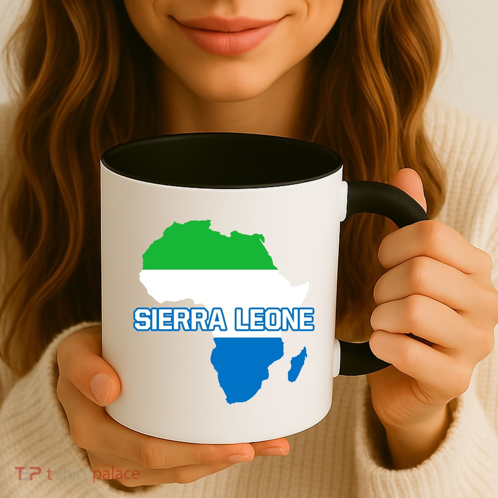 Sierra Leone Sierra Leonean Pride Flag Map Africa Print Coffee Mug