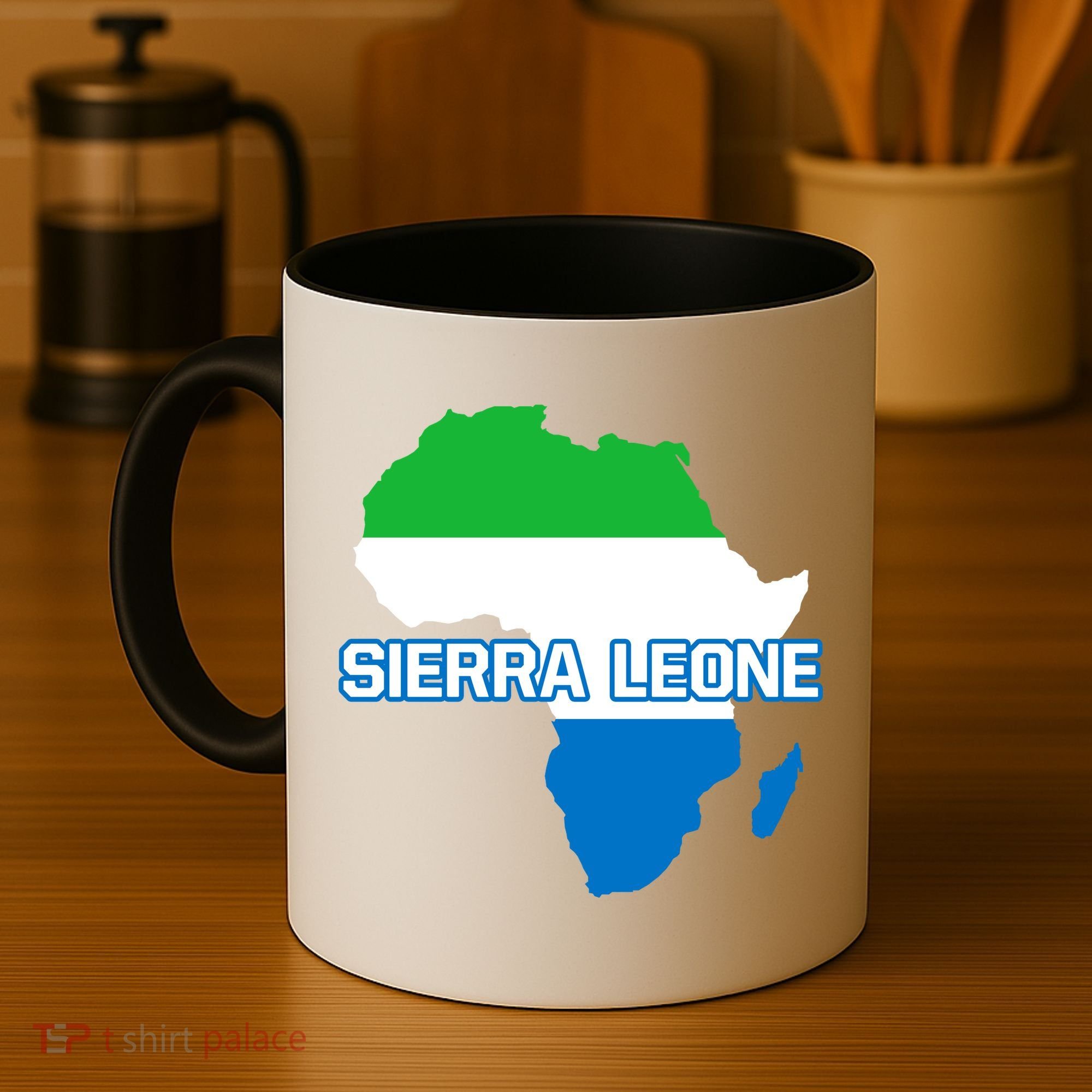 Sierra Leone Sierra Leonean Pride Flag Map Africa Print Coffee Mug