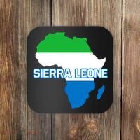 Sierra Leone Sierra Leonean Pride Flag Map Africa Print Coaster thumb 0
