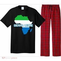 Sierra Leone Sierra Leonean Pride Flag Map Africa Print Pajama Set thumb 0