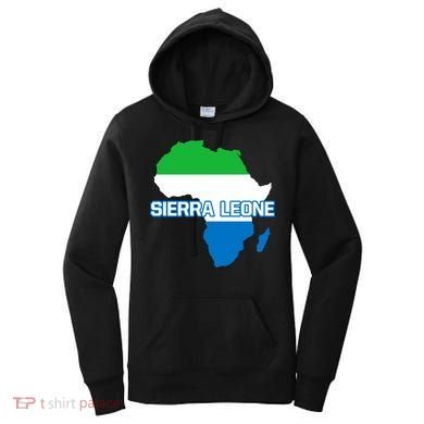 Sierra Leone Sierra Leonean Pride Flag Map Africa Print Women's Hoodie