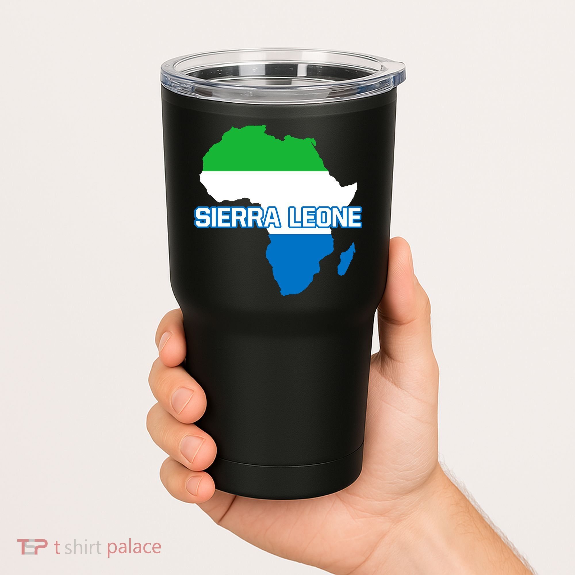 Sierra Leone Sierra Leonean Pride Flag Map Africa Print Tumbler