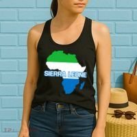 Sierra Leone Sierra Leonean Pride Flag Map Africa Print Women's Tank Top thumb 2