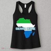 Sierra Leone Sierra Leonean Pride Flag Map Africa Print Women's Tank Top thumb 3