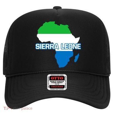 Sierra Leone Sierra Leonean Pride Flag Map Africa Print Hat