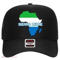 Sierra Leone Sierra Leonean Pride Flag Map Africa Print Hat thumb 0