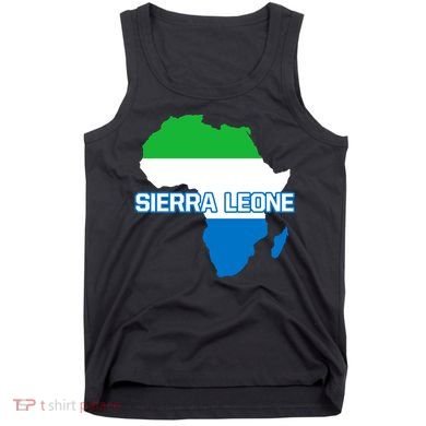 Sierra Leone Sierra Leonean Pride Flag Map Africa Print Tank Top