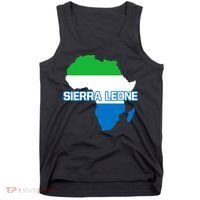 Sierra Leone Sierra Leonean Pride Flag Map Africa Print Tank Top thumb 0