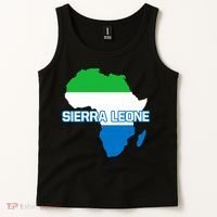 Sierra Leone Sierra Leonean Pride Flag Map Africa Print Tank Top thumb 2
