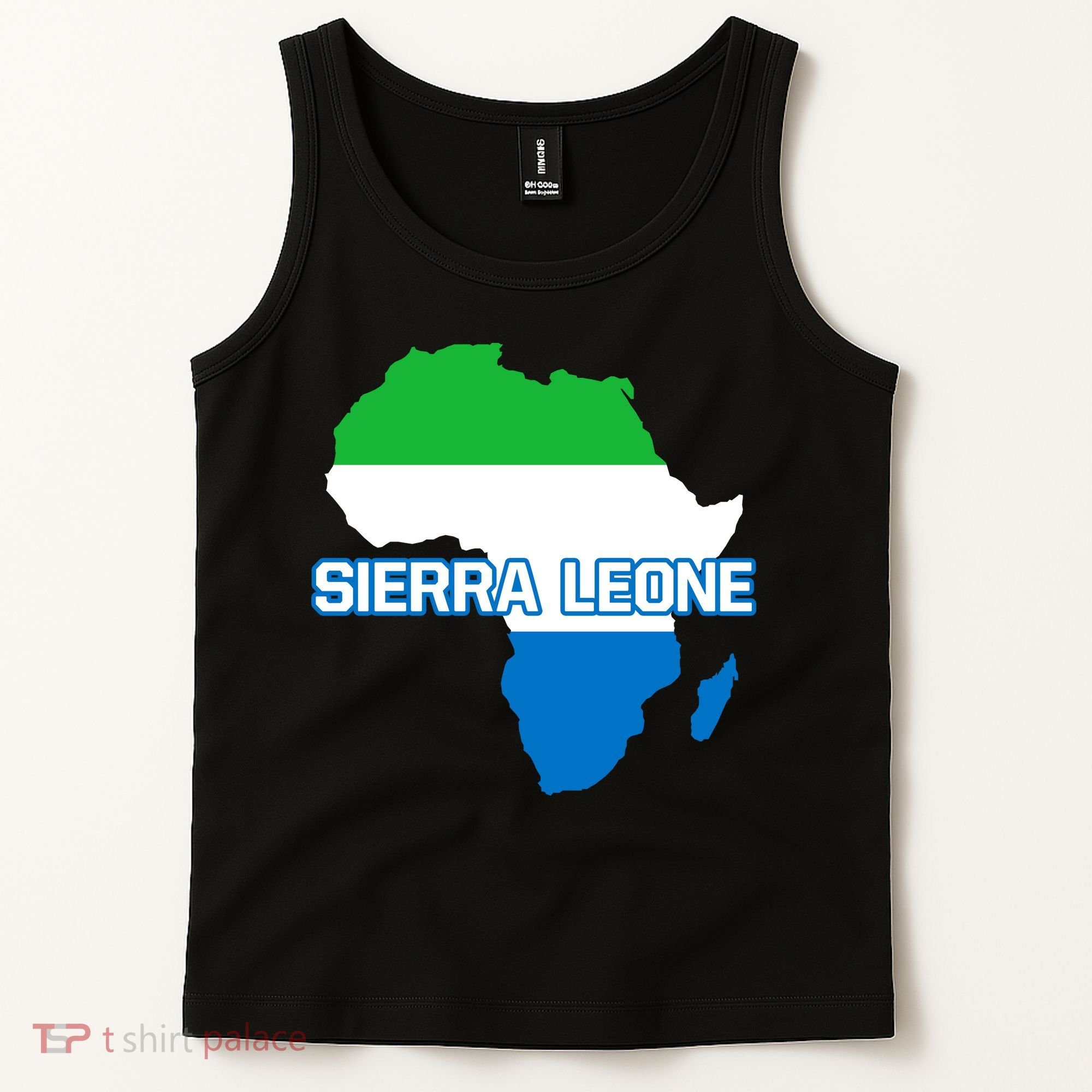Sierra Leone Sierra Leonean Pride Flag Map Africa Print Tank Top