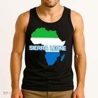 Sierra Leone Sierra Leonean Pride Flag Map Africa Print Tank Top thumb 3