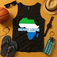 Sierra Leone Sierra Leonean Pride Flag Map Africa Print Tank Top thumb 4