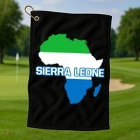 Sierra Leone Sierra Leonean Pride Flag Map Africa Print Golf Towel thumb 1