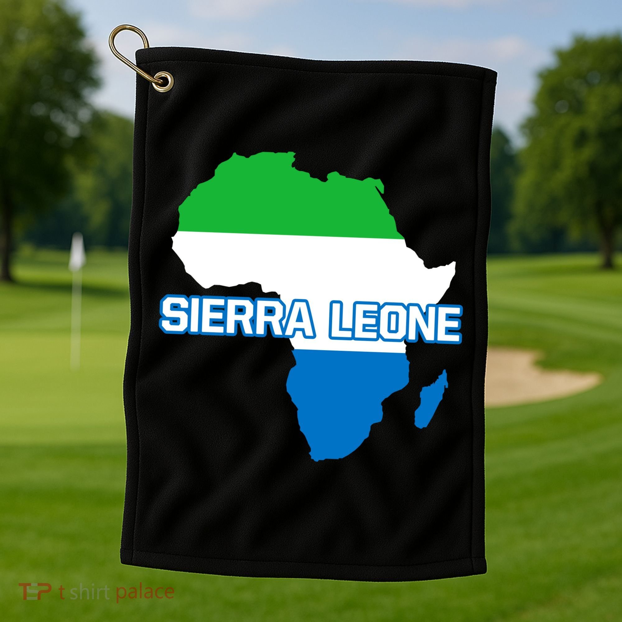 Sierra Leone Sierra Leonean Pride Flag Map Africa Print Golf Towel