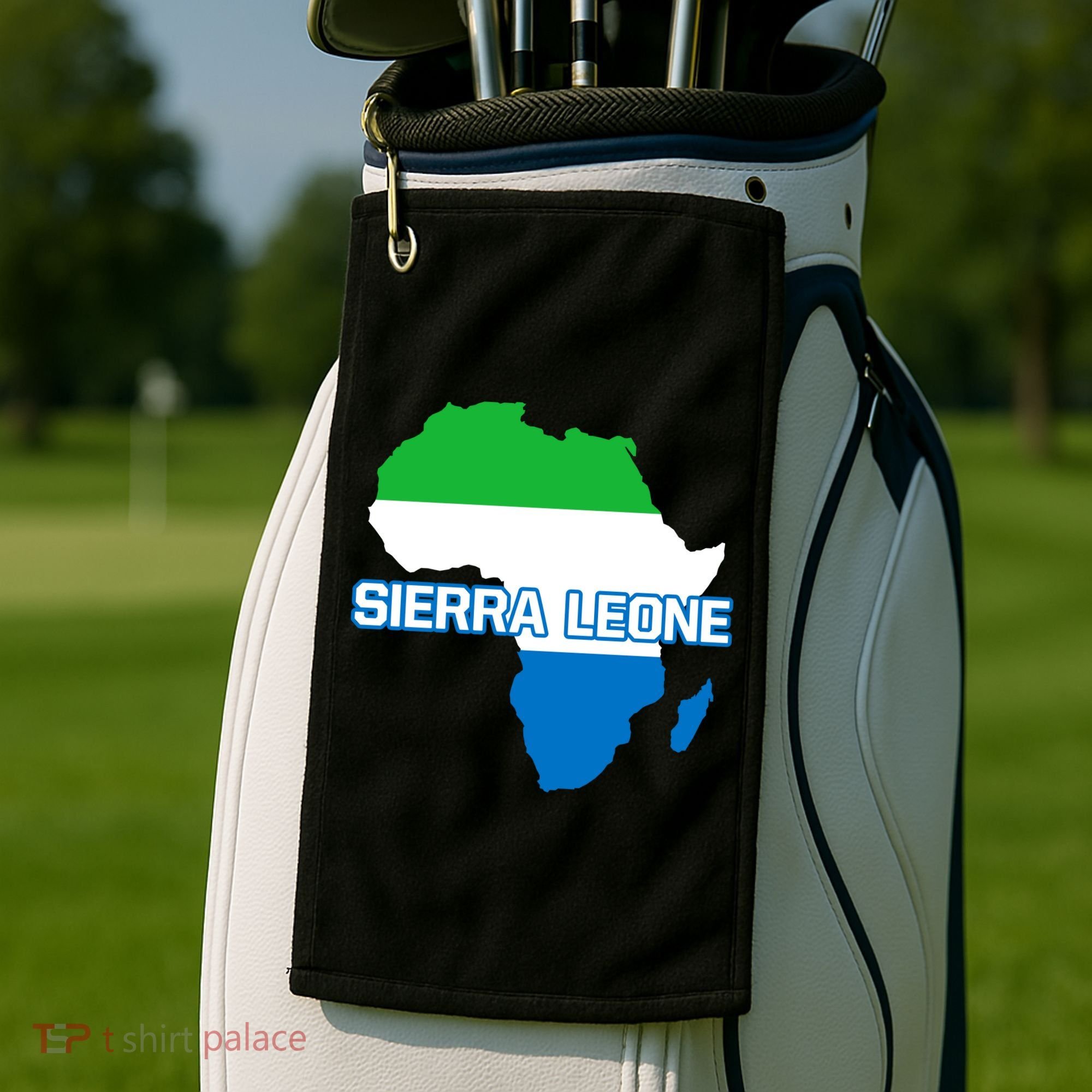 Sierra Leone Sierra Leonean Pride Flag Map Africa Print Golf Towel