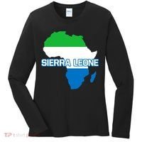 Sierra Leone Sierra Leonean Pride Flag Map Africa Print Women's Long Sleeve Shirt thumb 0