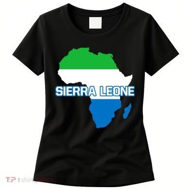 Sierra Leone Sierra Leonean Pride Flag Map Africa Print Women's T-Shirt