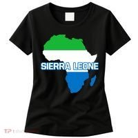Sierra Leone Sierra Leonean Pride Flag Map Africa Print Women's T-Shirt thumb 0