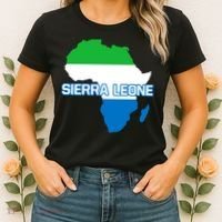 Sierra Leone Sierra Leonean Pride Flag Map Africa Print Women's T-Shirt thumb 2