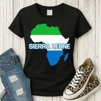 Sierra Leone Sierra Leonean Pride Flag Map Africa Print Women's T-Shirt thumb 3