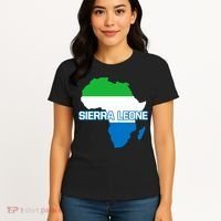 Sierra Leone Sierra Leonean Pride Flag Map Africa Print Women's T-Shirt thumb 4