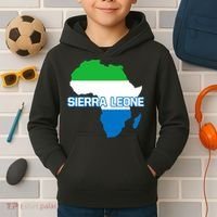 Sierra Leone Sierra Leonean Pride Flag Map Africa Print Kids Hoodie thumb 2